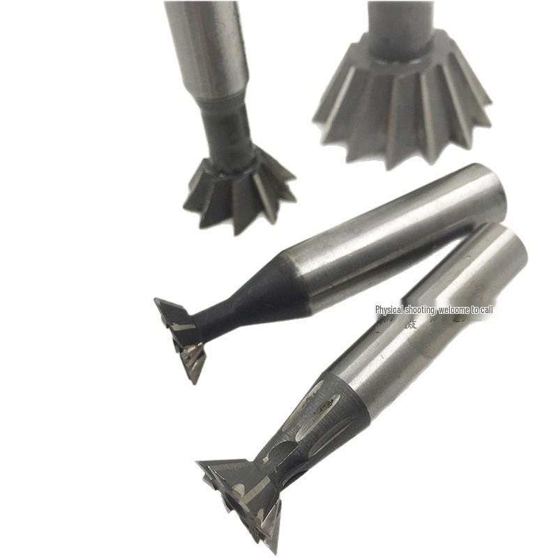 High-Speed Steel Dovetail Slot Cutter, Straight Shank, White Steel, 45/50/55/60mm Blade.