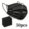100pcs Black Disposable Face Masks 3-Layer Breathable Anti-Dust Protective Masks for Daily Travel Work Use Facial Care Accessory