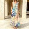 Women's A-Line Floral Fresh Maxi Dress Sleeveless,Lightweight,Flowy Full Skirt,Versatile,Elegant Romantic,Ideal for Picnic,Daily Casual,Vacation
