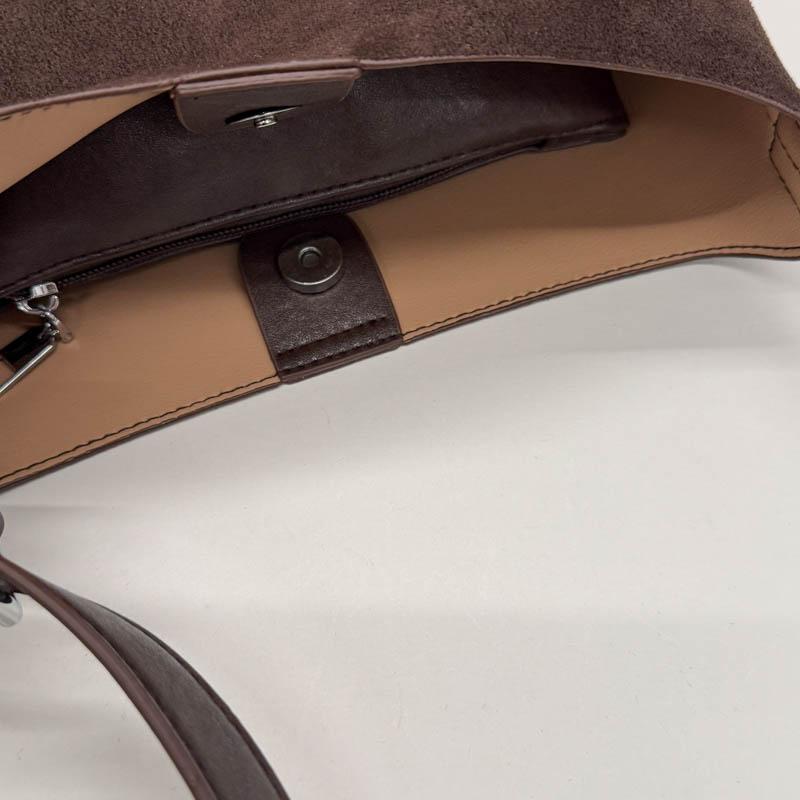 PU Shoulder Bag for Women with Suede and Smooth Panel Design Ideal for Daily Use Work