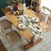 Christmas Linen Table Runner Holiday Party Decor Reusable Winter Watercolor Trees Snowflakes Table Runners Christmas Decorations