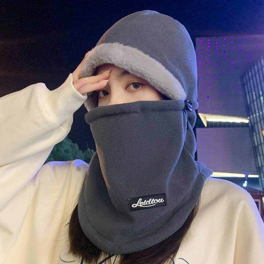 Plush Beanies Cap Windproof Hooded Face Mask New Ear Protection Hat Outdoor