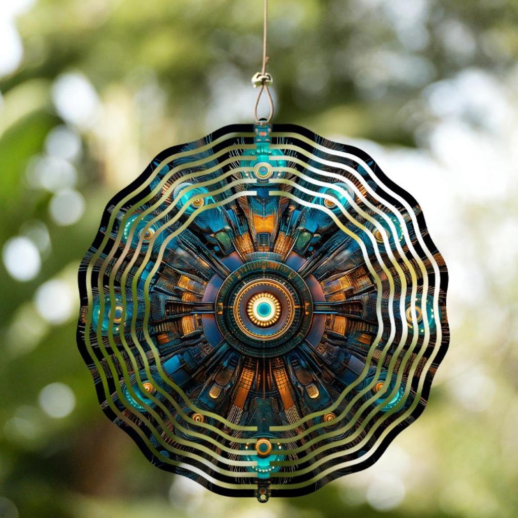 Colorful Spinning Metal Wind Chime 3D Garden Decor for Yard Patio Outdoor Aesthetic Perfect Christmas New Year Gift