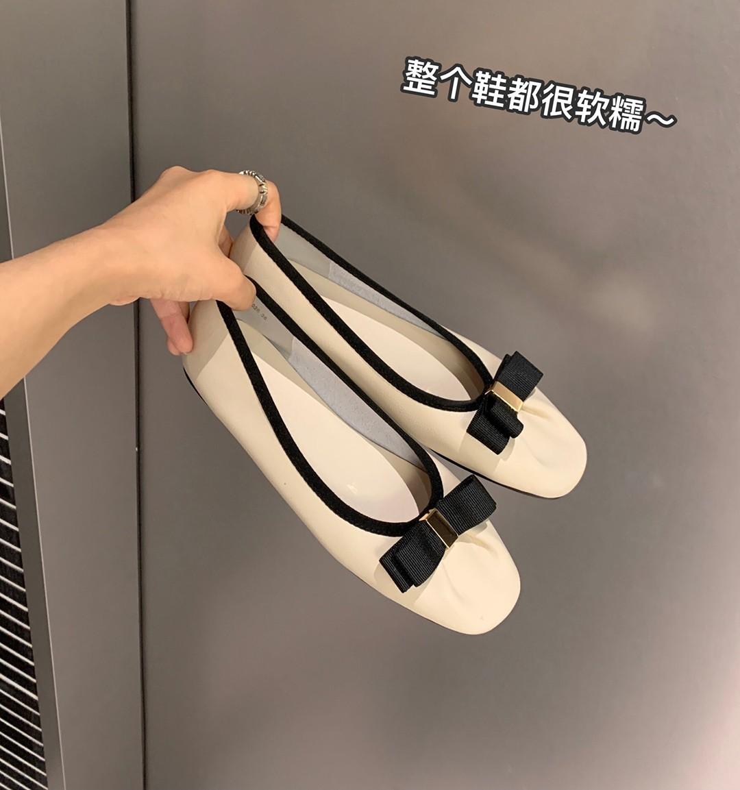 

~ Квадратная головка бант плоские балетки женские одинарные туфли леди обувь осень 40