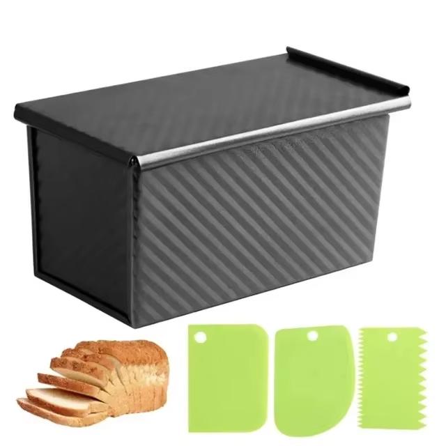 1 pz teglia rettangolare per plumcake con coperchio stampo per cottura del pane torta tostato antiaderente scatola per toast con coperchio stampo per pane in acciaio alluminato