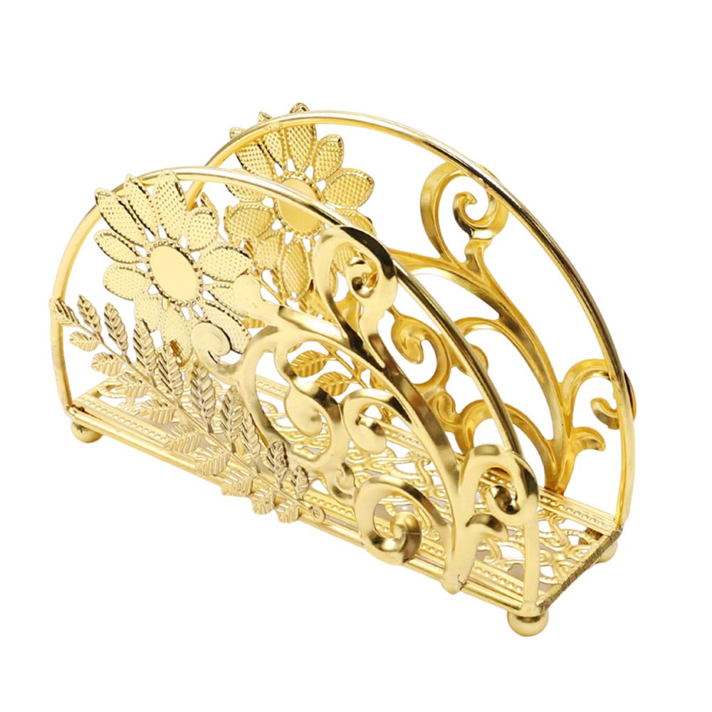 Hollowed-out Design Metal Napkin Holders Flowers&Leaves Tissue Storage Rack  Countertops