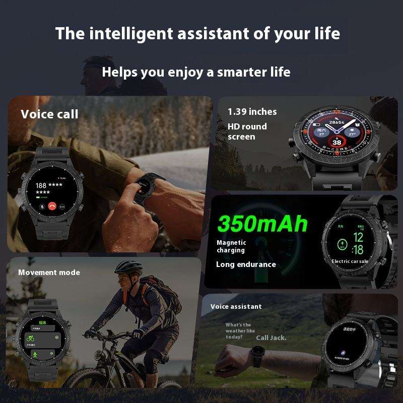 2025 High Quality JS MARQ Fashion Sport Watch for Men 100 Modes Step 1.39" HD Round BT Call Music Heart Rate Android Smart Watch