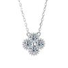 Moissanite Four Leaf Clover Pendant Necklace Bracelet Earring Set Sterling Floral Jewelry Women