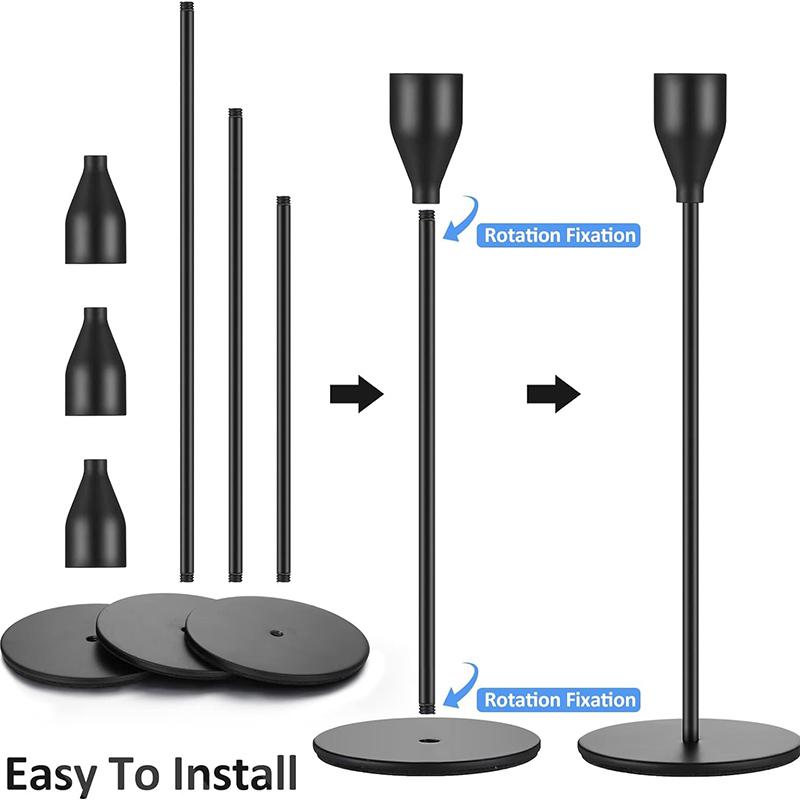 3Pcs/Set European Style Metal Candle Holders Candlestick Wedding Table Centerpieces Candle Stand Decoration Christmas Home Decor