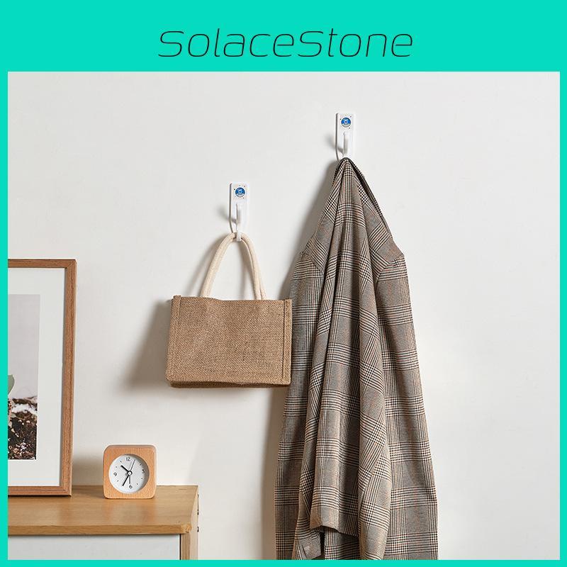 Sticky Wall Hooks Abs Double Hook No Drill For Kitchen Decoration Stylish Tool