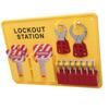 Lockout Tagout Station Kit PC PA Wall Mount Industrial Safety Lock Board Set with 10 Tags 2 Hasp Lock Yellow