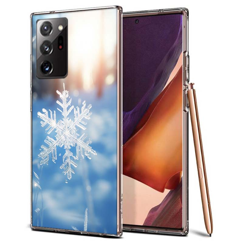 Snowflake Winter White Snow Christmas Phone Case for Samsung A55 A35 A25 A15 A07 A05S A16 A17 A26 A36 A37 A56 A57 Galaxy Note 20