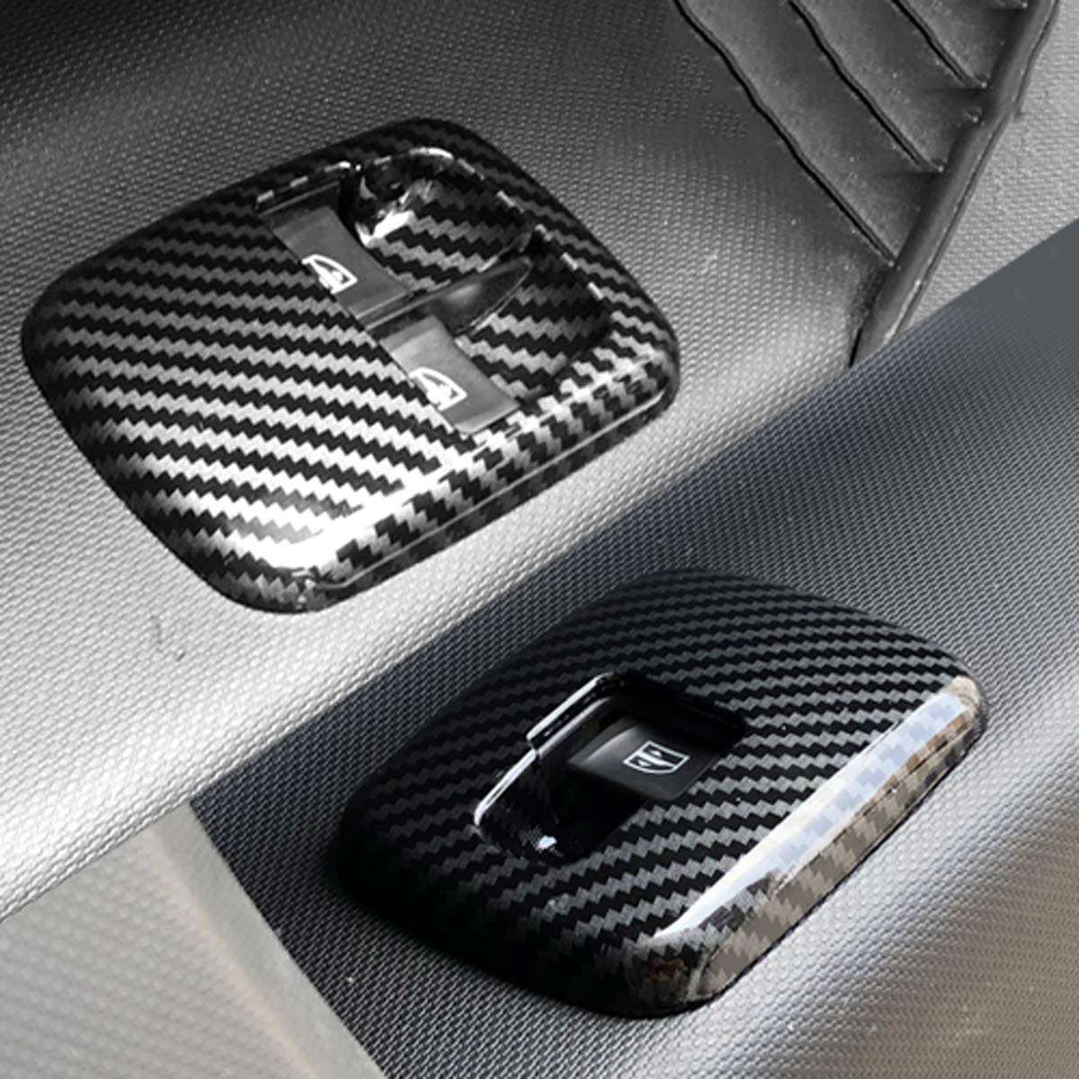 

SHIFENG для Smart Fortwo 453 ABS Пластик Рамка Отделки Кнопок Стеклоподъемников 2 Шт. Mercedes-Benz 2015-2020 (Углеродное волокно)