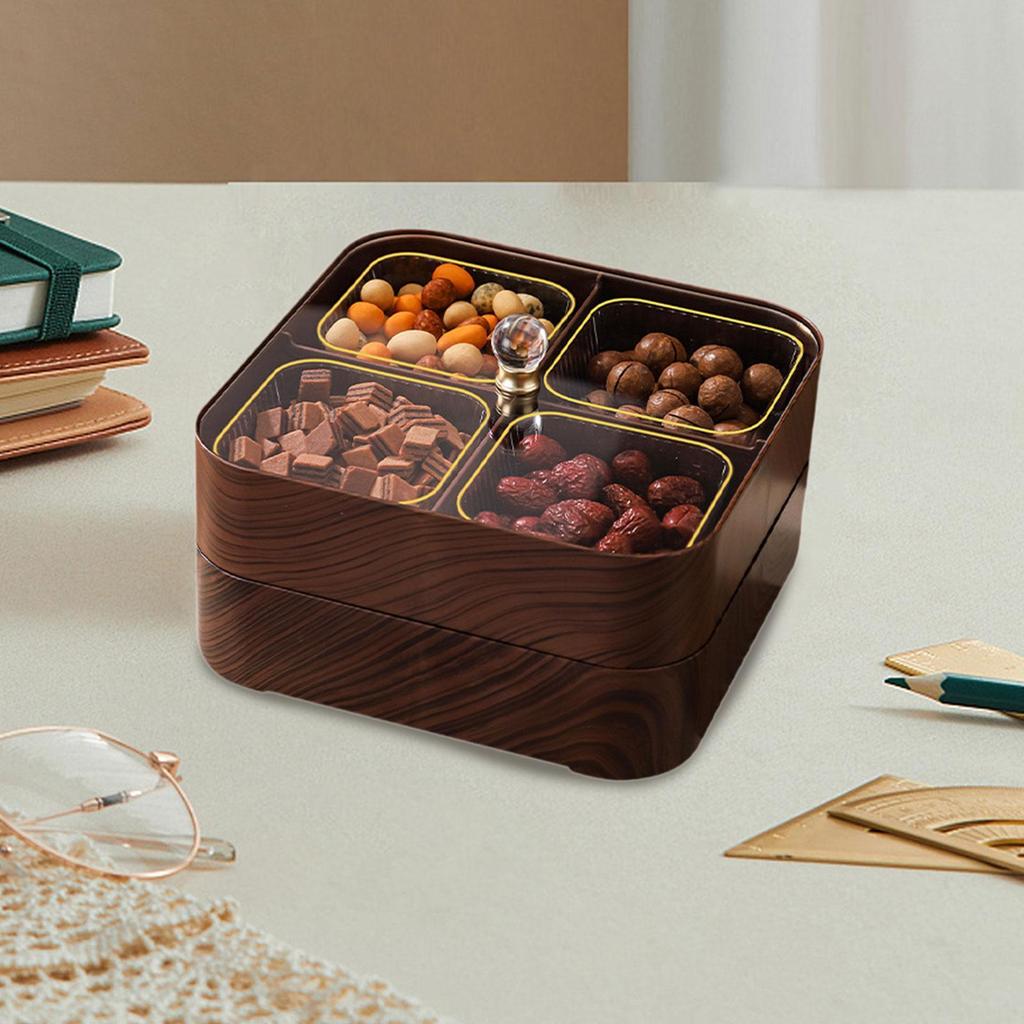 Divided Serving Tray with Lid Decorative Wood with Clear Lid Serving Platter