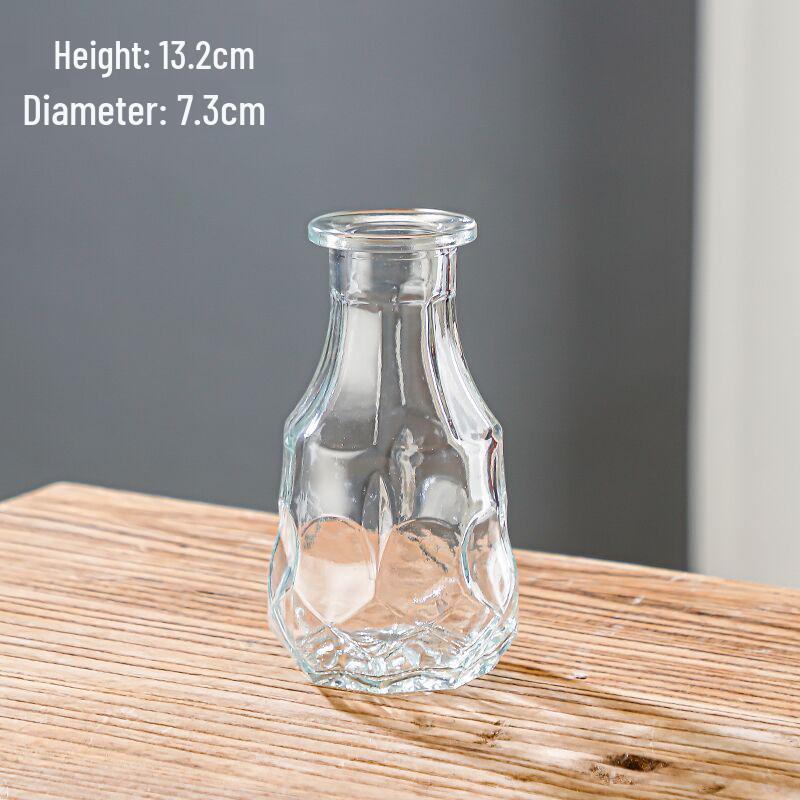 Retro Französisch-Amerikanische Mini-Glasvase für Trockenblumen & Grünzeug