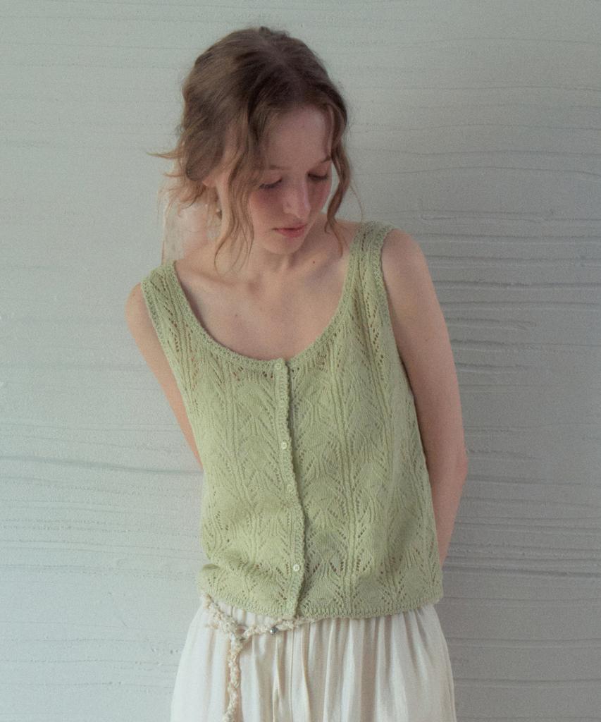 Aueonoseuteljia Crochet Sleeveless Knit_Milky Green(Oc26Kn20)