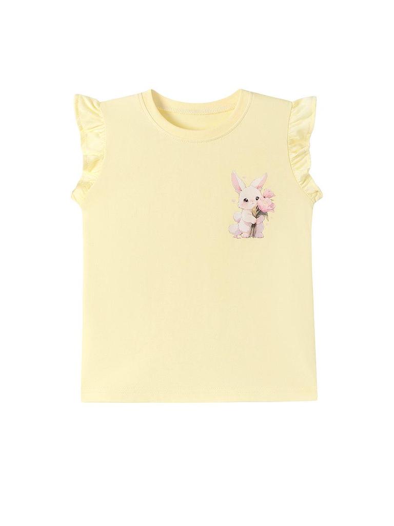 Children's Summer Cartoon T-shirt, Short Sleeve, European American Style, Cute Baby Girls' Top