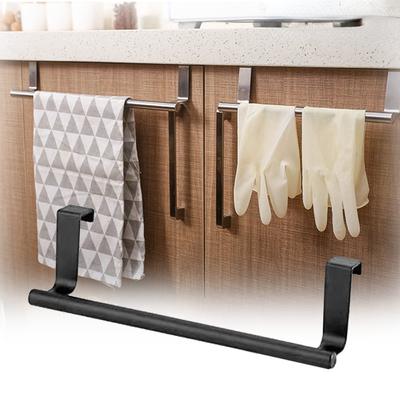 1 Pcs Edelstahl Handtuch Bar Halter Küche Schrank Schrank Tür Hängen Rack Badezimmer Tür Küche Lagerung Aufhänger ZH