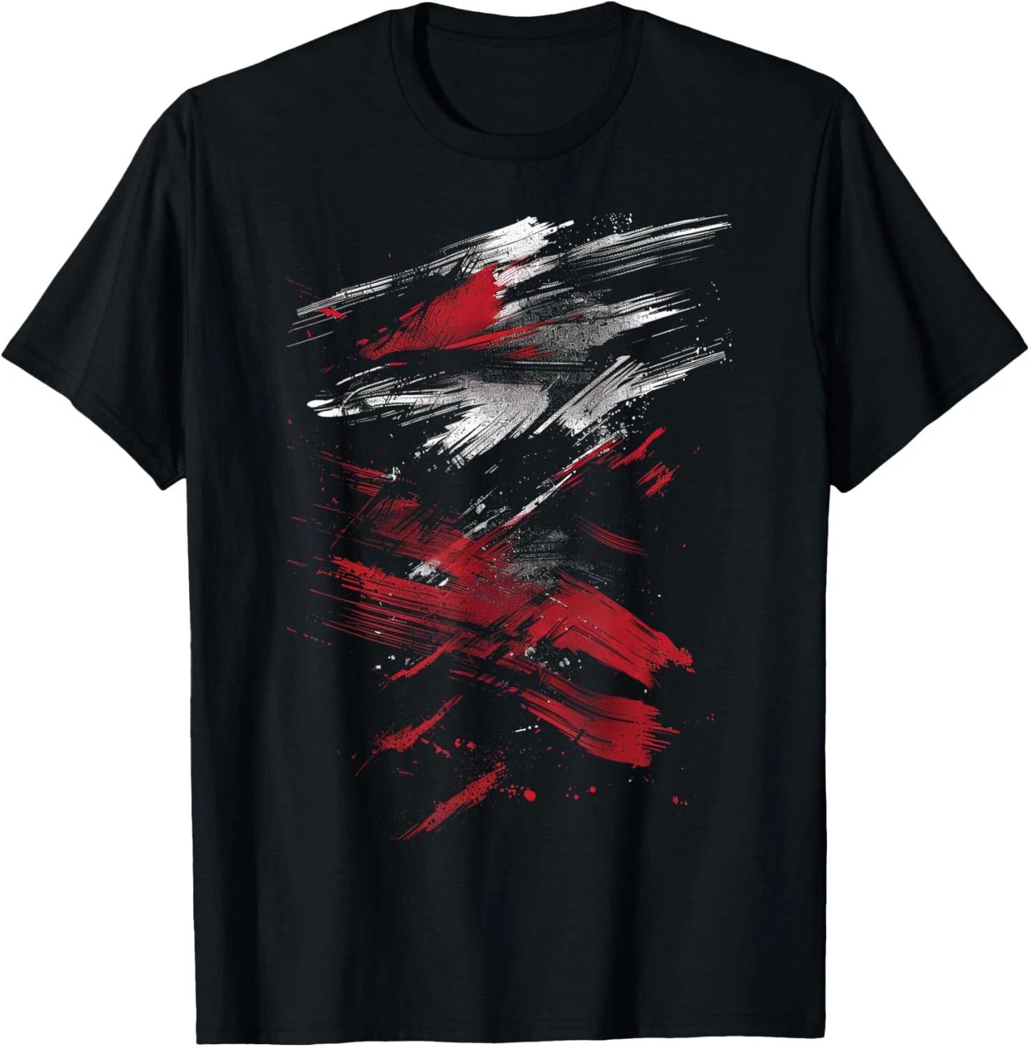 Red And Black Dynamic Splatter Graphic T- Shirt 3XL