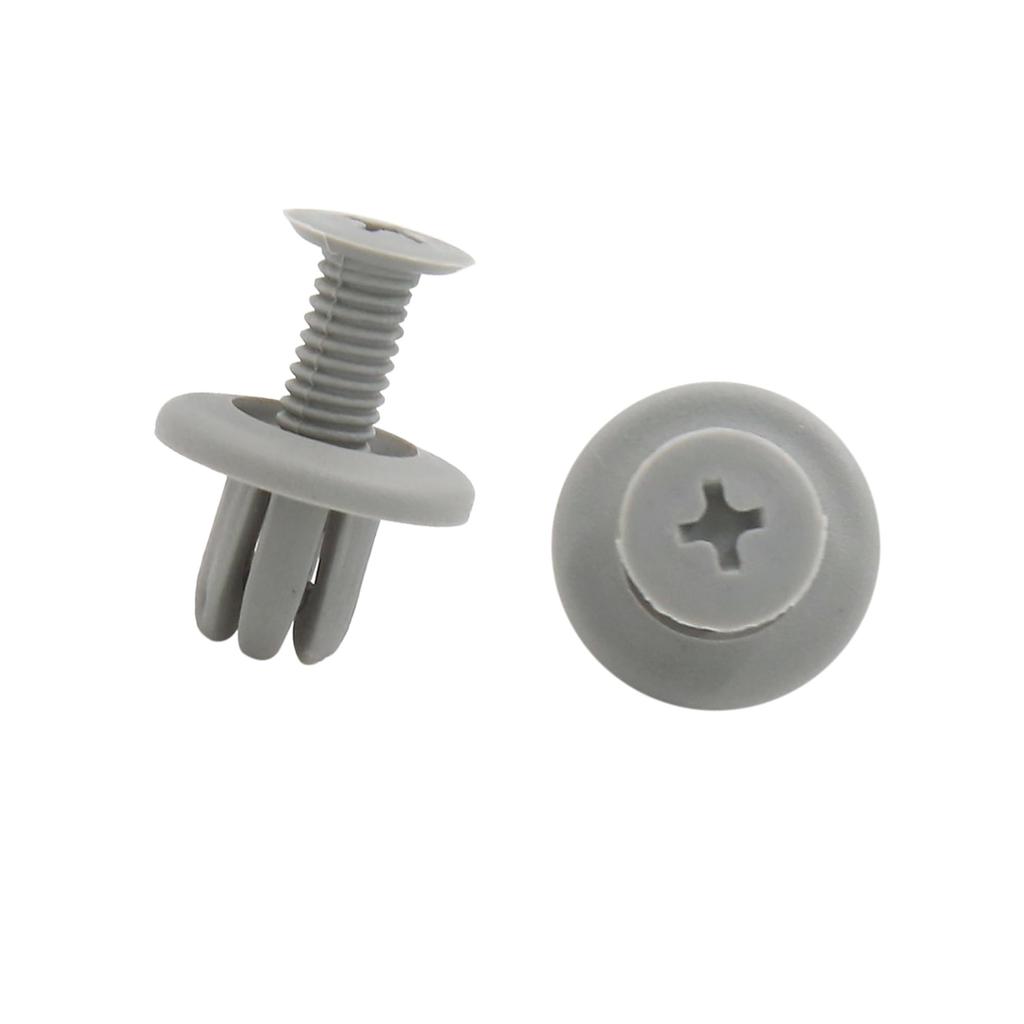 ACROPIX 8.5mm Gray Plastic Push Pin Bumper Fender Rivet Expansion Screw Clips - 50 Pieces