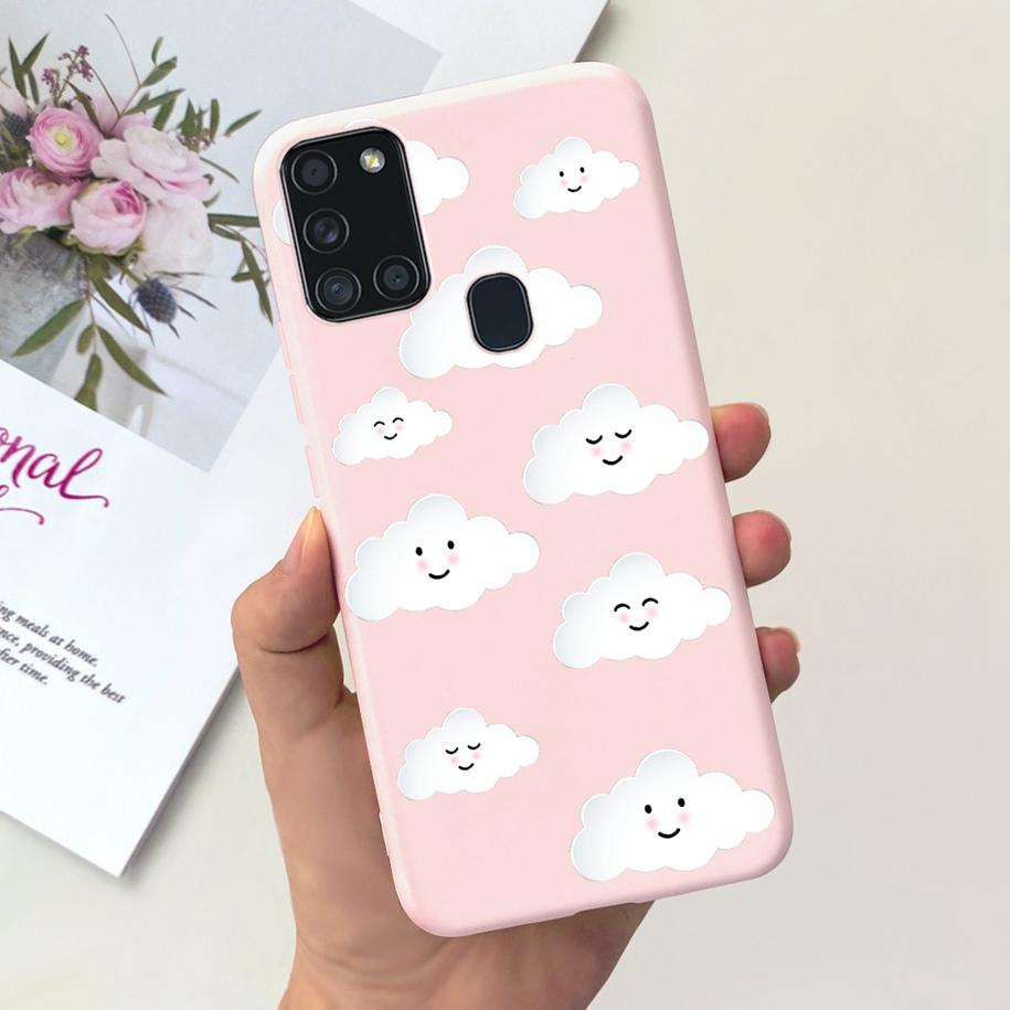 For Samsung A21S Case SM-A217F A 21S Back Cover Fashion Flower Cartoon TPU Soft Silicone Phone Case For Samsung Galaxy A21s Capa