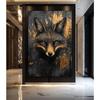 Fox Elephant Eagle Canvas Painting Black Gold Animal Print Poster Luxury Wild Animal Decoration Abstract Modern Gold Home Decor
