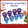 8Pcs Plastic Christmas Snowflake Stamp Self-Adhesive Snowflake Pattern Holiday Stamp Set Self-Adhesive Stamps Christmas Parties