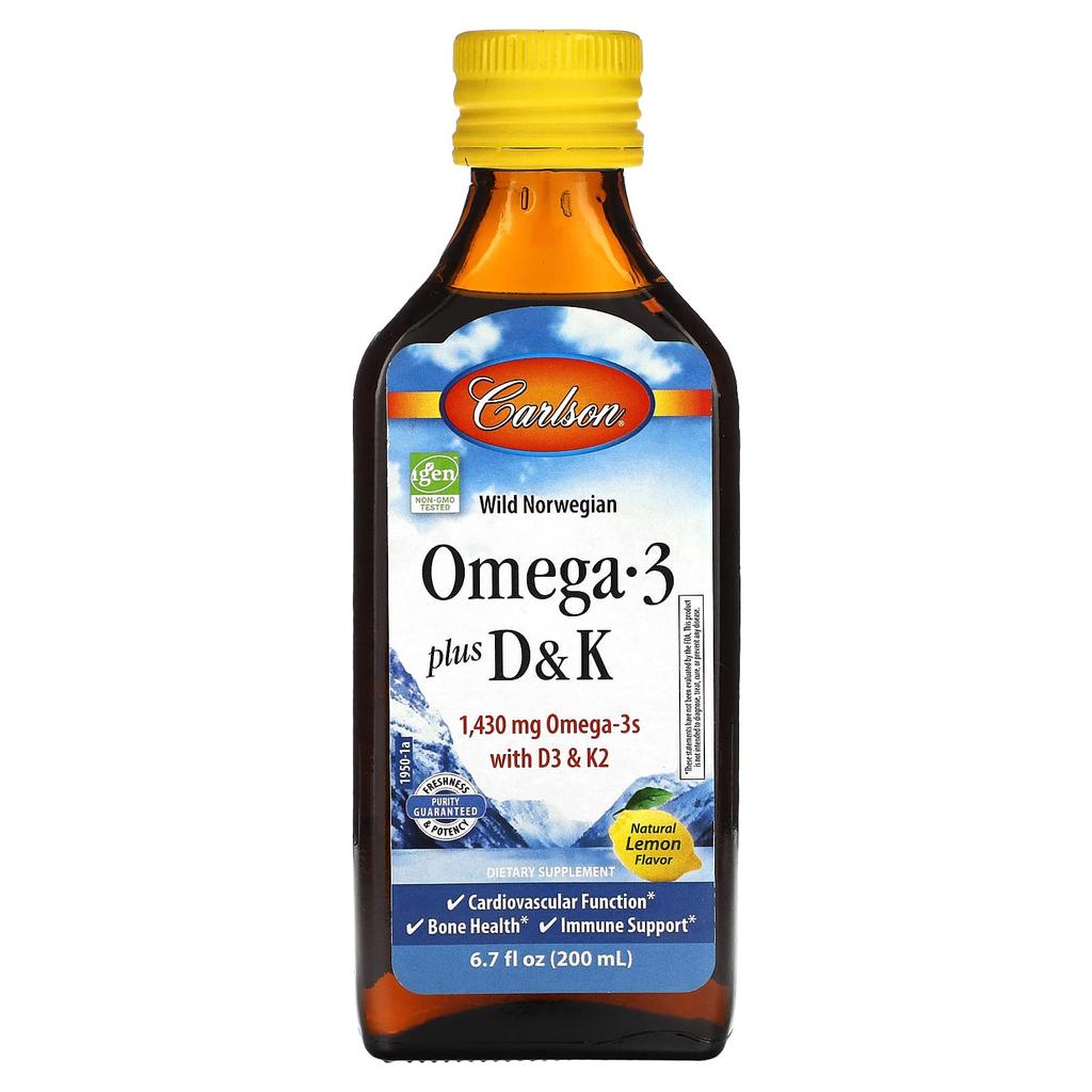 Omega 3 Plus D & K, Natural Lemon, 1,430Mg, 200Ml(6.7Fl Oz)