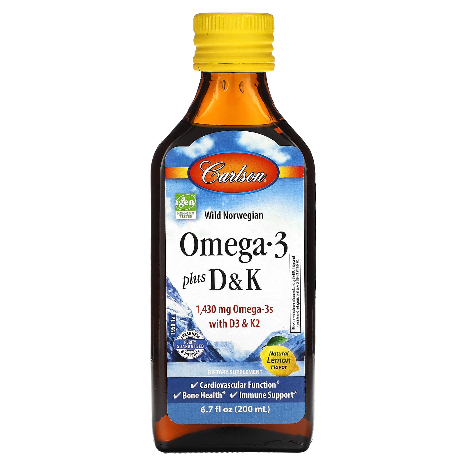 

Omega 3 Plus D & K, Natural Lemon, 1,430Mg, 200Ml(6.7Fl Oz)