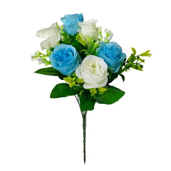 Artificial Roses Flowers 6 Heads Faux Silk Flower Bouquet with Leaves for Bridal Bouquet DIY Arrangement Wedding Party Home Living Room Table Decor