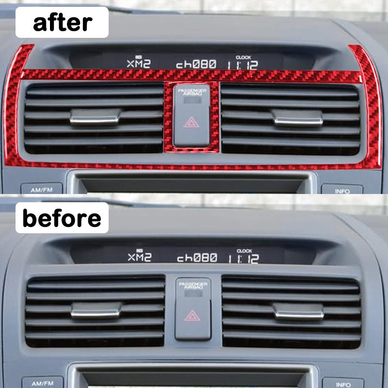 For Honda Accord Sedan 2003-2007 Center Air Outlet Vent Real Carbon Fiber Cover Sticker Interior Trim Accessories