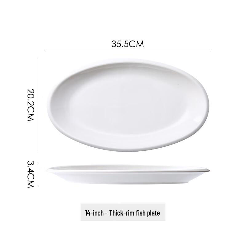 Sweet Elegant Irregular Oval Ceramic Fish Plate