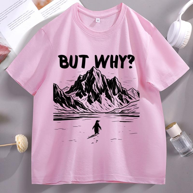 But Why Penguin Tshirt for Unisex Unisex Nihilist Penguin Unisextal Health Humor T Shirt Short Sleeve Round Neck Cotton Comfortable