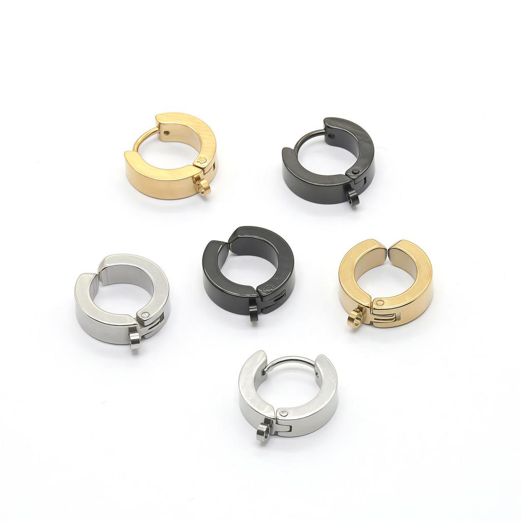 Stainless Steel Hoop Earrings with Electroplated Color Retention and Polished Finish - DIY Pendant Earring Accessories 
