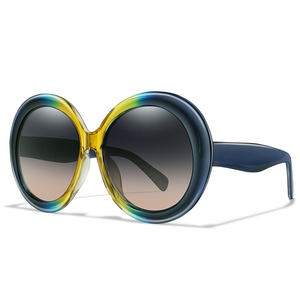 Retro Big Round Unisex Frame Sunglasses Lady Oversized Fashionable Street View Sunglasses Beach Resort Driving Sunglasses UV400