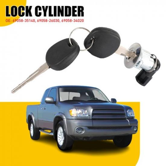 Fuel Cylinder Lock Door & Keys Fit Aluminum Toyota Tacoma 69058-35140 Tundra ABS