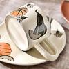 Porcelain Hand-painted Coffee Cup with Dish Long Handle Breakfast Set Ceramic Cup and Dish