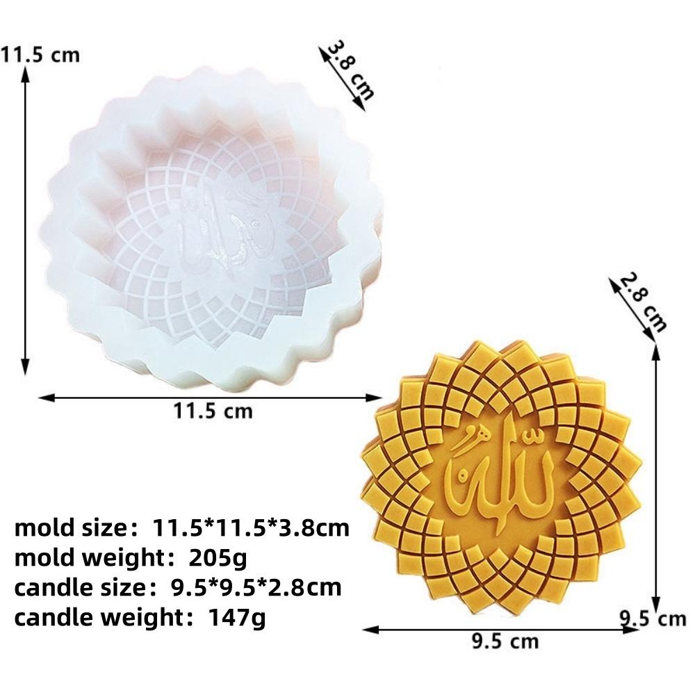 

DIY Mosque Style Round Moon Aromatherapy Candle Mold for Eid al Fitr Luna Candle Soap Making Tool Home Decoration Ornament