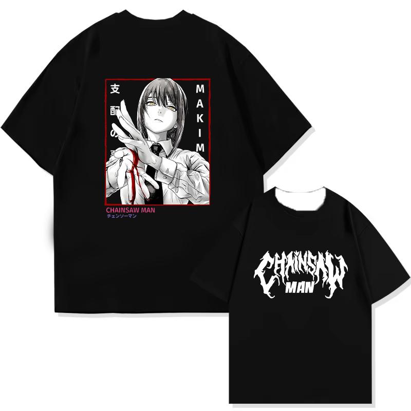 Anime Chainsaw Man T-Shirt Denji Power Manga Graphic Tee Men Summer Casual Japanese Cartoon Streetwear T-shirt Breathable