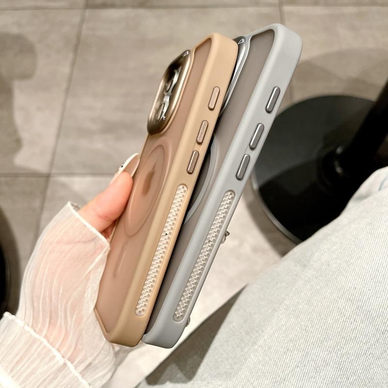 For iPhone 16 Pro Max Luxury Magsafe Magnetic Silicone Frame Phone Case For iPhone 11 12 13 14 15 16 Plus Matte Protective Cover