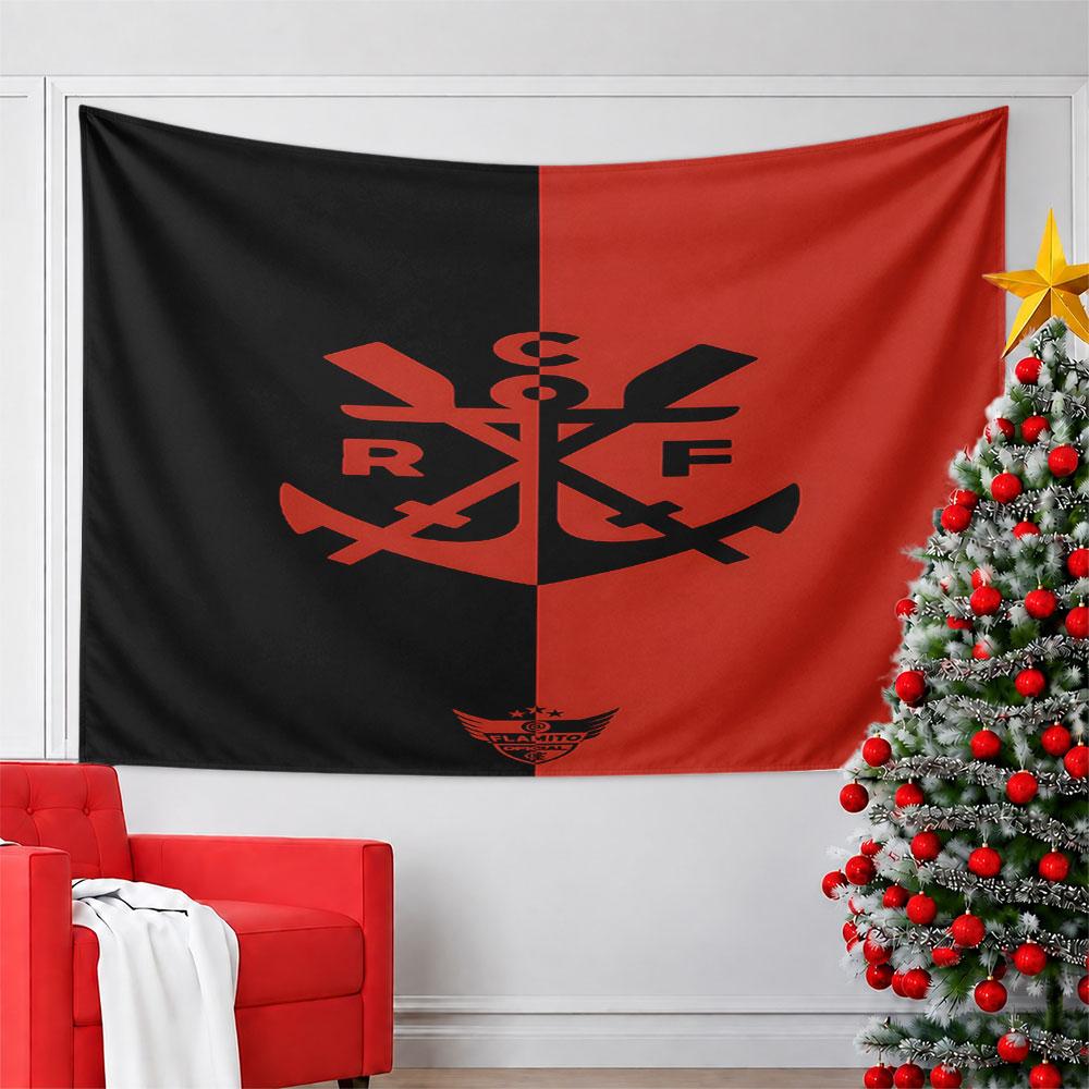 Black and Red Anchor Emblem Design Pattern Wall Hanging Tapestry Decorative Tapestry Home Decor for Bedroom and Living Room