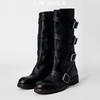 Lan Cabinet Edition~ Pure Handmade Catwalk Buckle Decoration High Boots Women's 2025 New Thick-soled Thick-heeled Knight Boots Fashion Boots