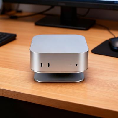 Yousheng Mini 4 Dock-Ständer, Tischhalterung aus Metall, Halterung, einfacher Zugriff auf den Ein-/Ausschalter mit verbesserter Kühlung für Mac Mini 4, optimale Organisation auf dem Schreibtisch