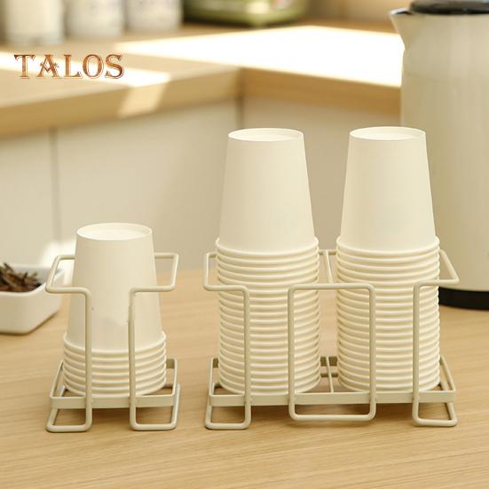 Držák na papírové kelímky Moderní jednoduchá dvojitá štěrbina Pevný kov Robustní pracovní deska Jednorázový plastový zásobník na kelímky Organizér Domácí potřeby