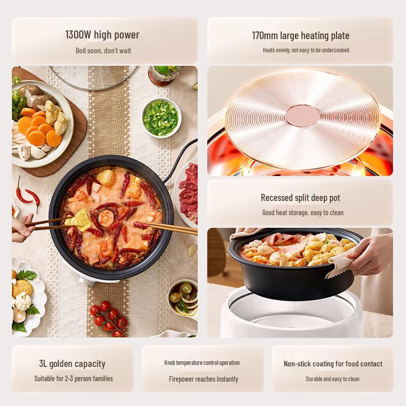 Supor 3L Multi-Function Electric Hot Pot CN Plug (adapter Included)