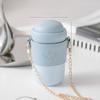 High Value Ceramic Imitation Thermos Cup for Girls Creative Shoulder Hanging Water Cup Outdoor Cute Mug with Lid Portable