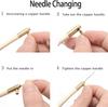 Embroidery Crochet Hooks with 3 Needles Wooden Handle Hook Latch Beaded Needle for Embroidery Sequin Beading Knitting DIY Sewing