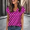 Blusas Femininas de Cetim Manga Curta Camisa com Decote V Looks Business Casual