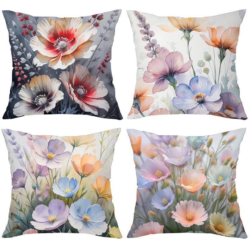 Floral Patterned Cushion Covers For Home Decoration Polyester pillowcase, sofa decorative cushion cov Headboard Pillow