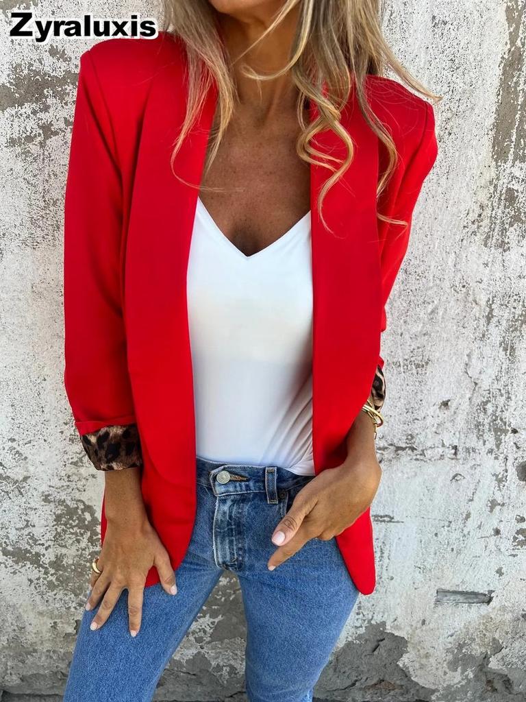 Fall Color Leopard Blazer Jacket
